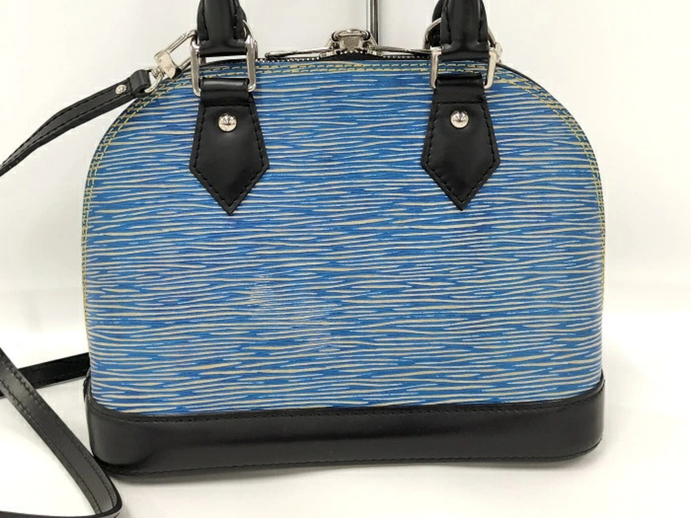 Louis Vuitton Epi Handbag Shoulder Denim Alma Bag Blue